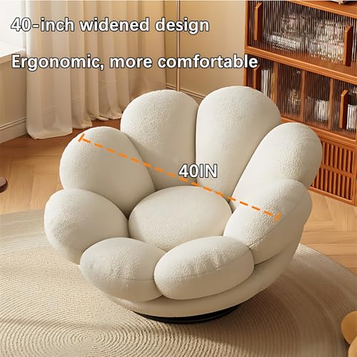 Shaped Swivel Lounge Chair with Ottoman, Pumpkin Style, Blue A4798