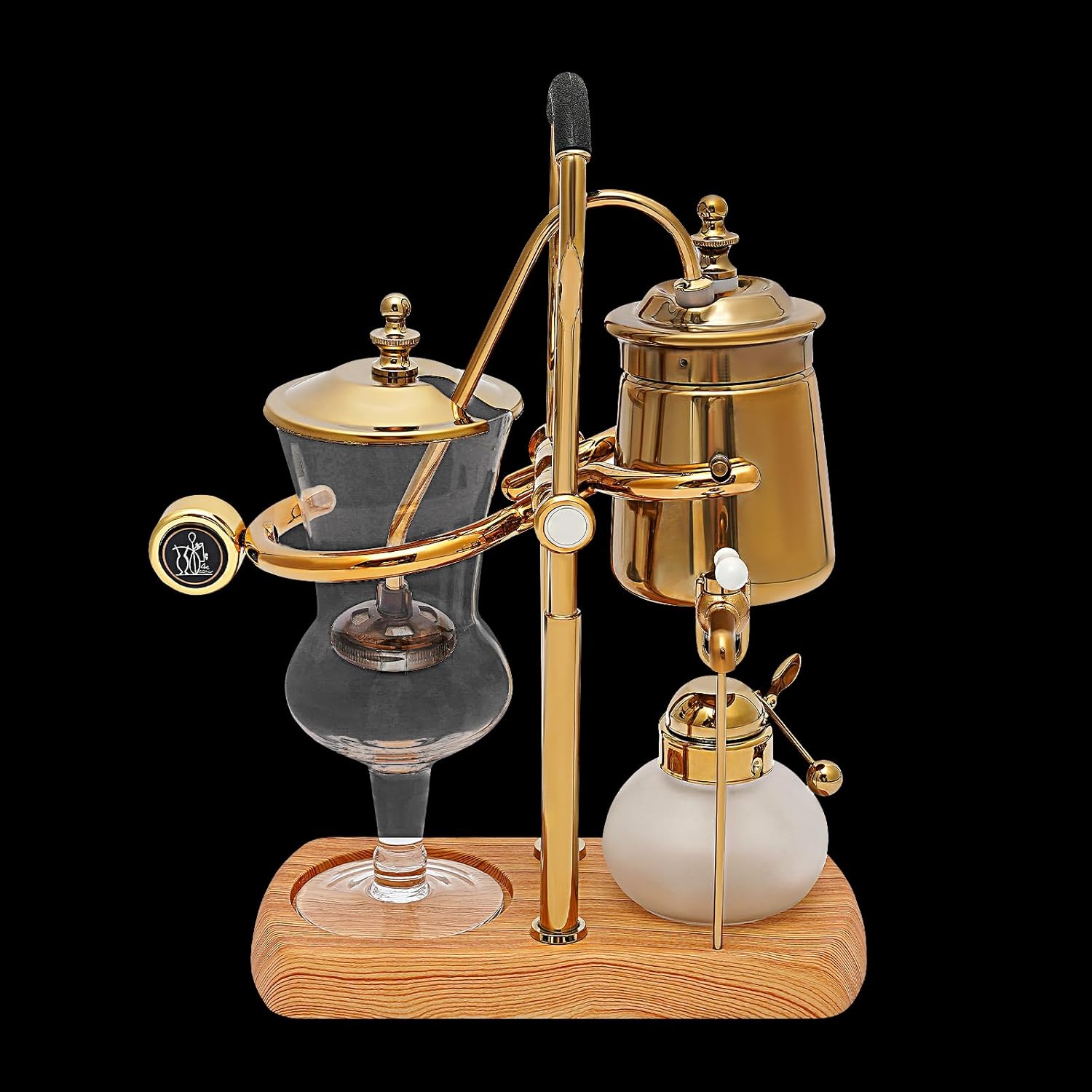Belgian Siphon Coffee Maker, Vintage Gold Vacuum Brewer N785949
