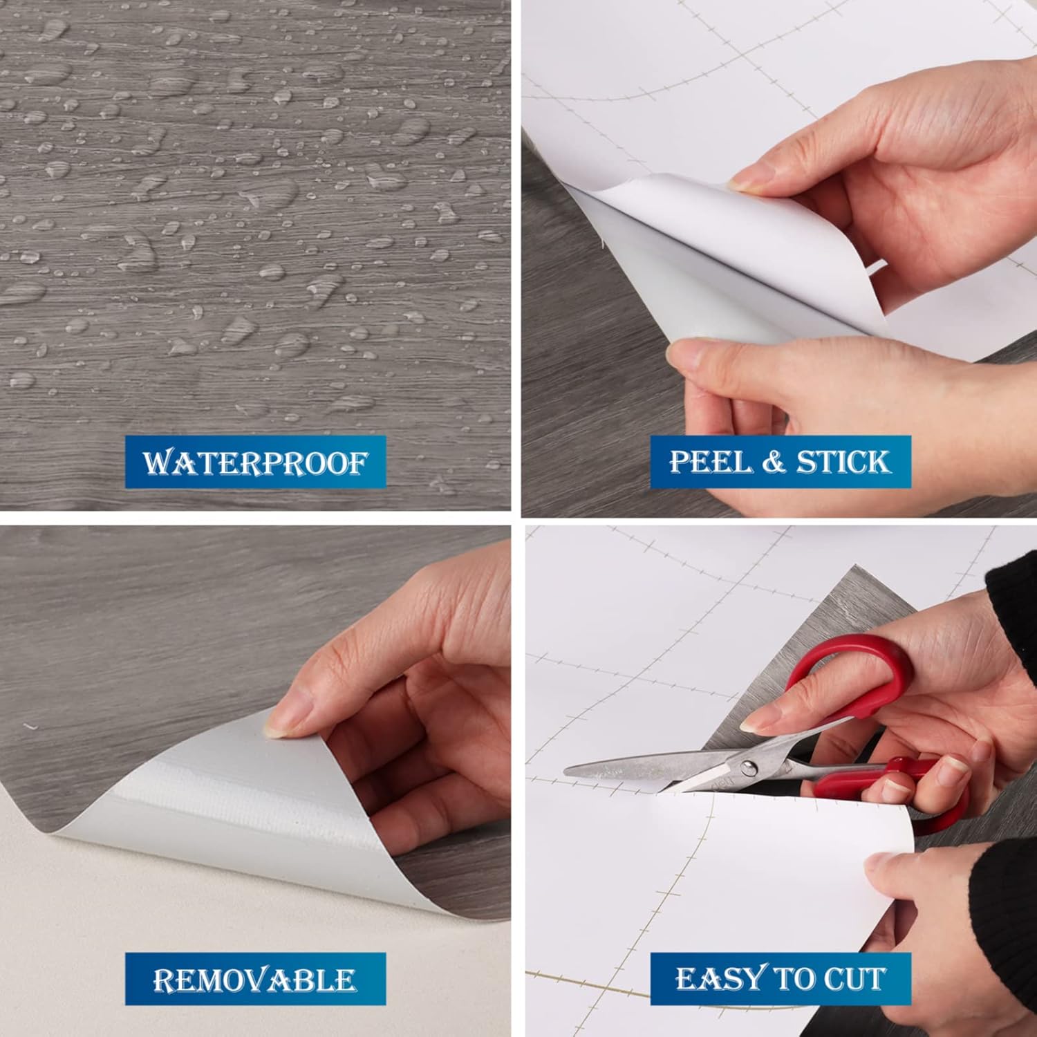 FunStick 24"x200" Grey Wood Contact Paper for Cabinets Countertops J345714