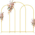 Fomcet Metal Arch Backdrop Stand Set of 3 Gold Wedding Arch Stand 7.2FT & 6.6FT & 6FT Arched Backdrop Frame for Birthday Party Baby Shower Graduation Ceremony Decoration