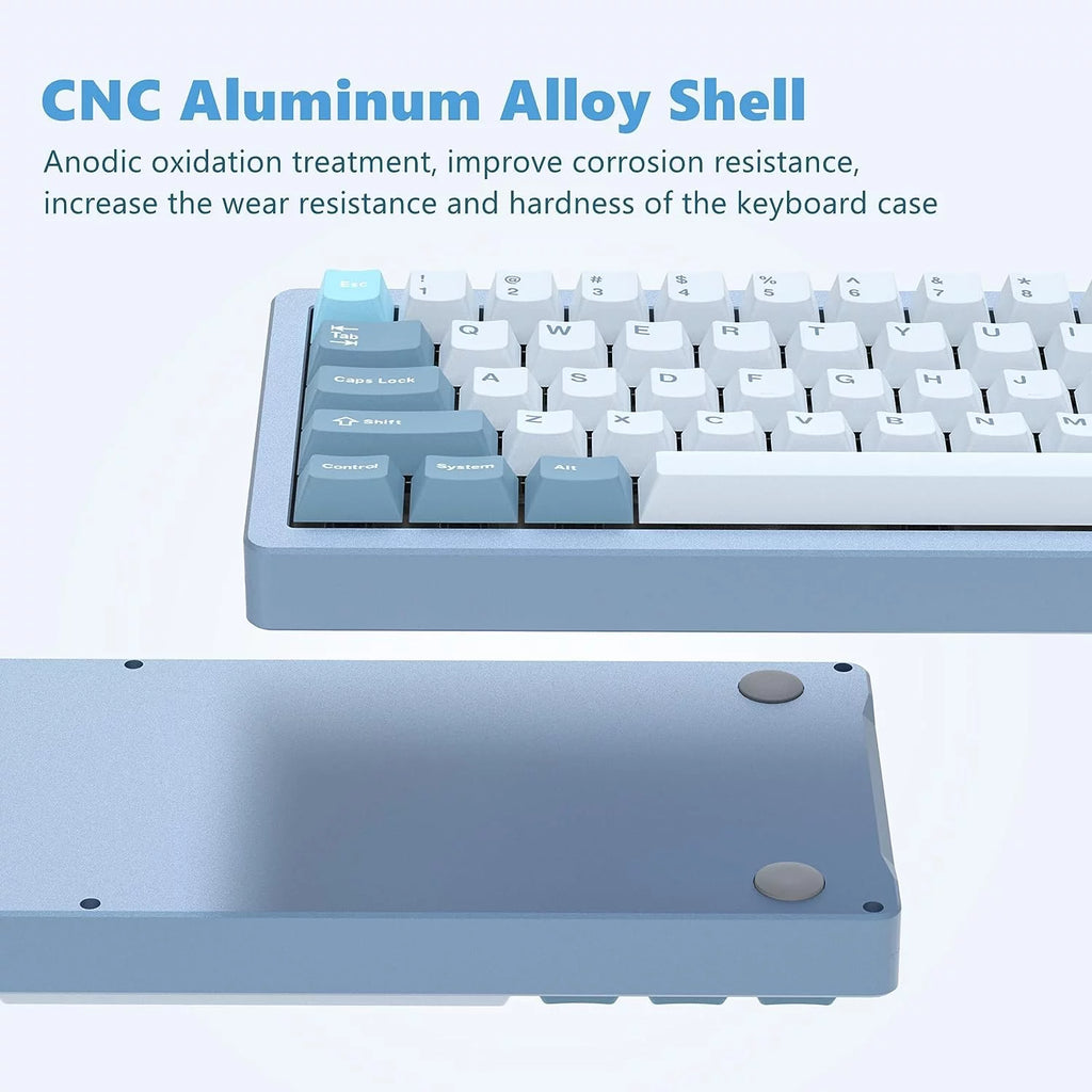 75% Wireless Mechanical Keyboard, Hot-swappable RGB, Aluminum Shell, Bluetooth/2.4G/Wired k7