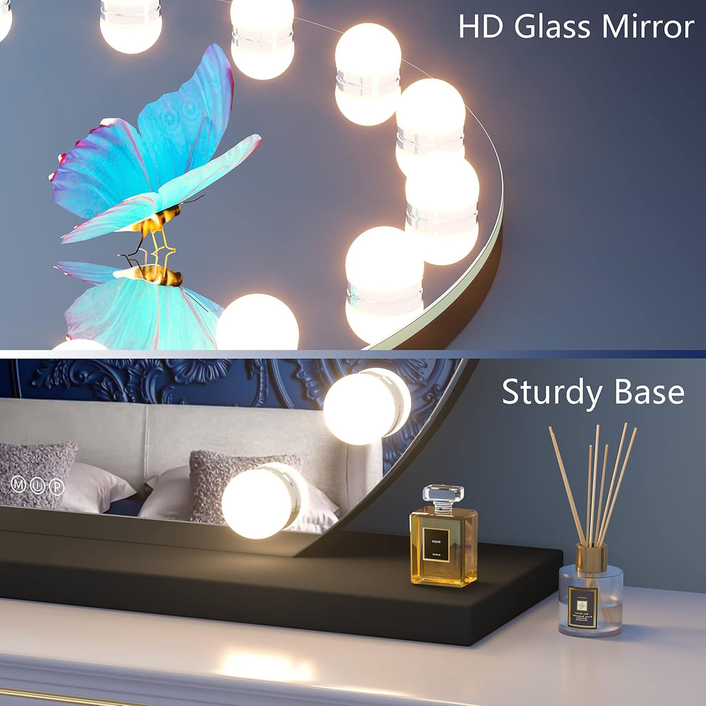 Vanity Mirror with Lights 32x28 10X Magnification Touch Dimmable k7