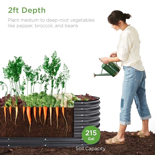 Outdoor Metal Raised Garden Bed Oval Planter Box7k