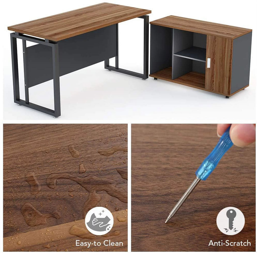 Tribesigns L-Shaped Computer Desk with File Cabinet, 55 Inch S6273