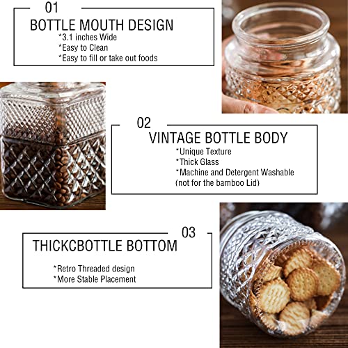 1 Gallon Glass Cookie Jar with Bamboo Lid Airtight Storage Container U474137