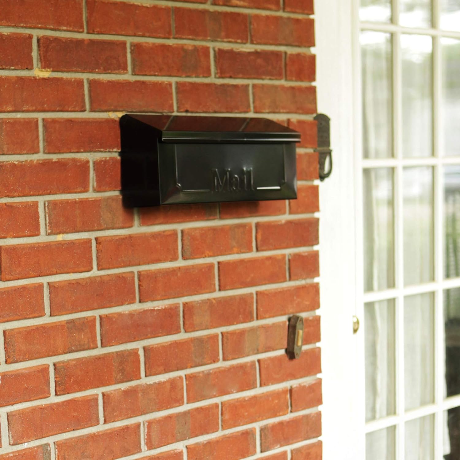 Galvanized Steel Wall-Mount Mailbox Black k7p