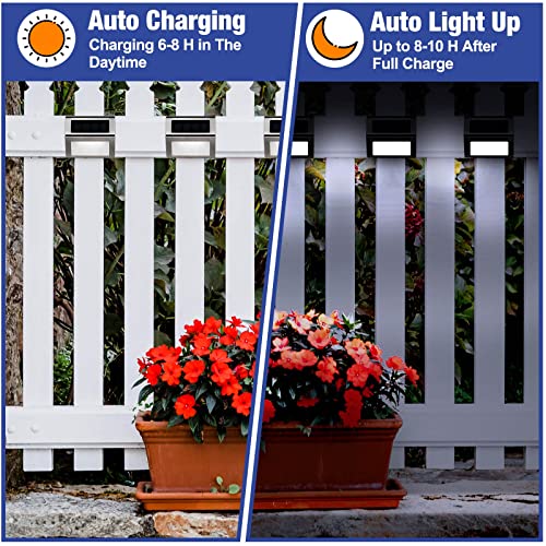 Solar Step Lights Outdoor Fence Deck Waterproof Stair Lights for Garden Yard Patio Pathway Cool White k7m
