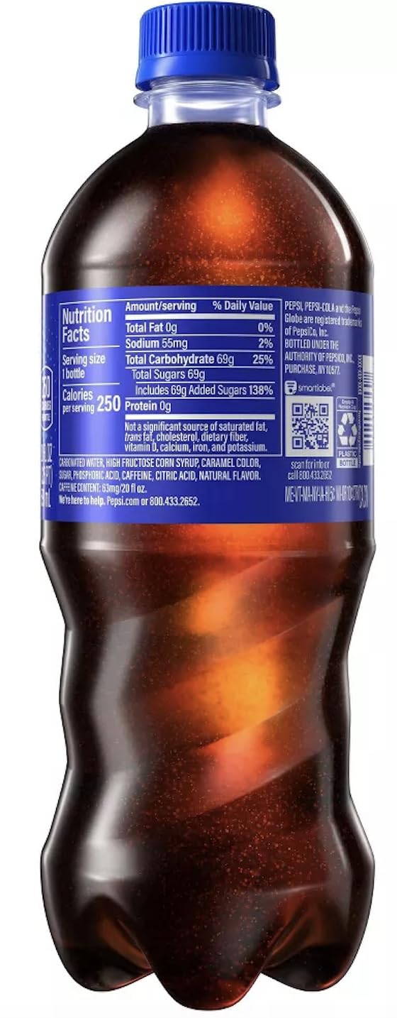 Pepsi Soda 20oz Bottles, 24-Pack D6846
