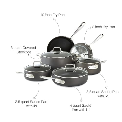 All-Clad HA1 Hard Anodized Nonstick Cookware Set 13 Piece Black V366
