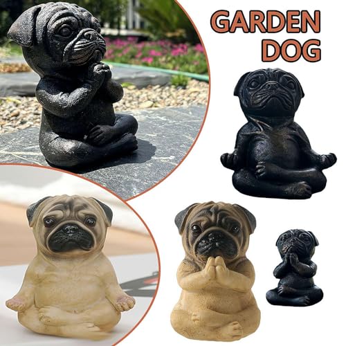 Meditating Pug Statue Large Garden Ornament k7