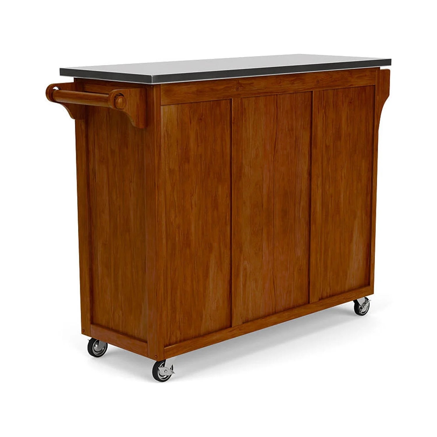 Solid Wood Kitchen Cart with Stainless Steel Top k7m