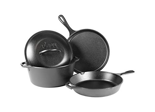Lodge 15 Inch Cast Iron Pre-Seasoned Skillet with Tempered Glass Lid