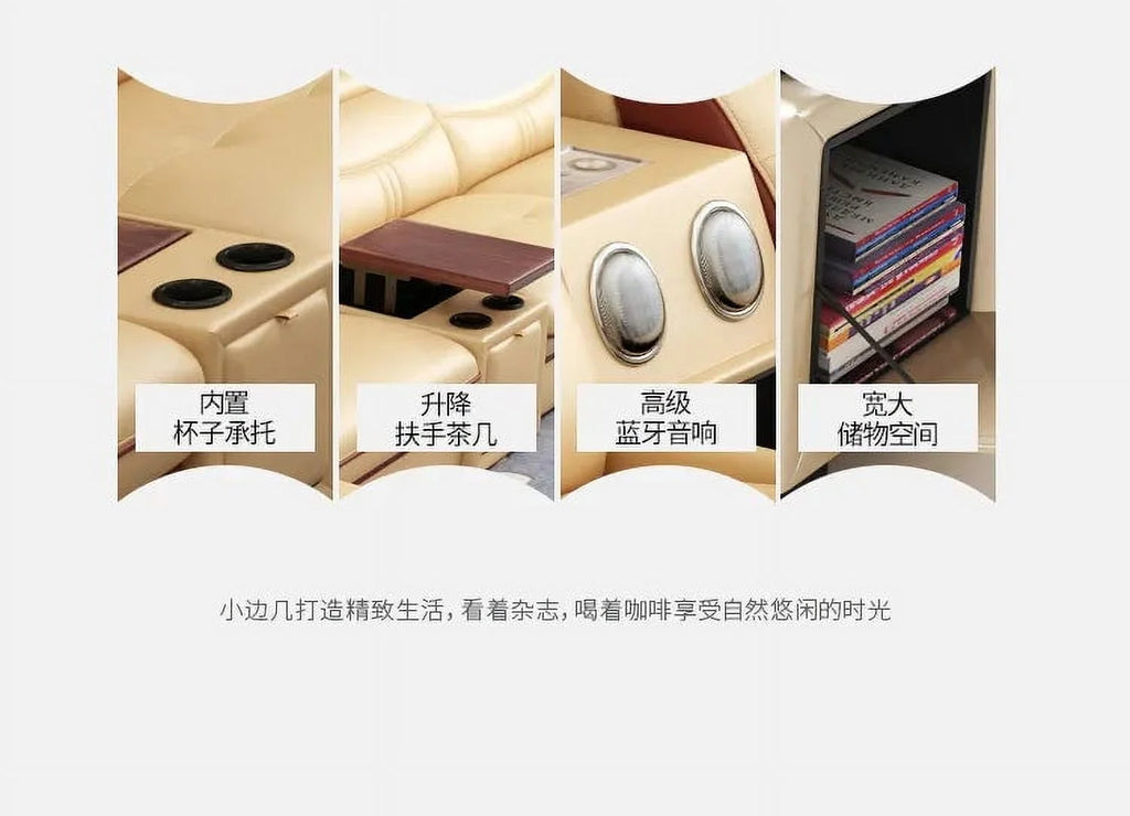 L-shaped Genuine Cow Leather Living Room Sofa Set H838