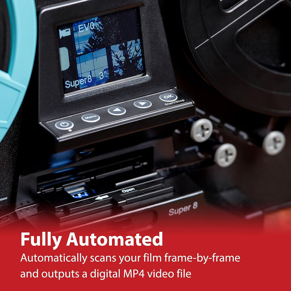 8mm Film Scanner with 2.3 Screen for Digitizing Reels k7