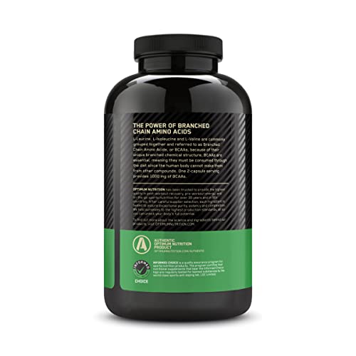 BCAA Amino Acids Capsules 1000mg, 200 Count k7m