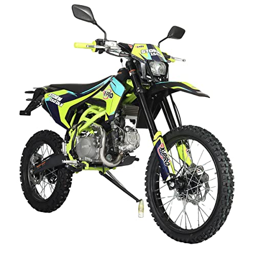 X-PRO 150 Dirt Bike Storm DLX 150 4-Speed Manual Transmission with All Lights, Electric/Kick Start, Big 19"/16" Tires!