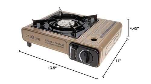 Propane or Butane Dual Fuel Portable Camping Stove with Carrying Case k7m