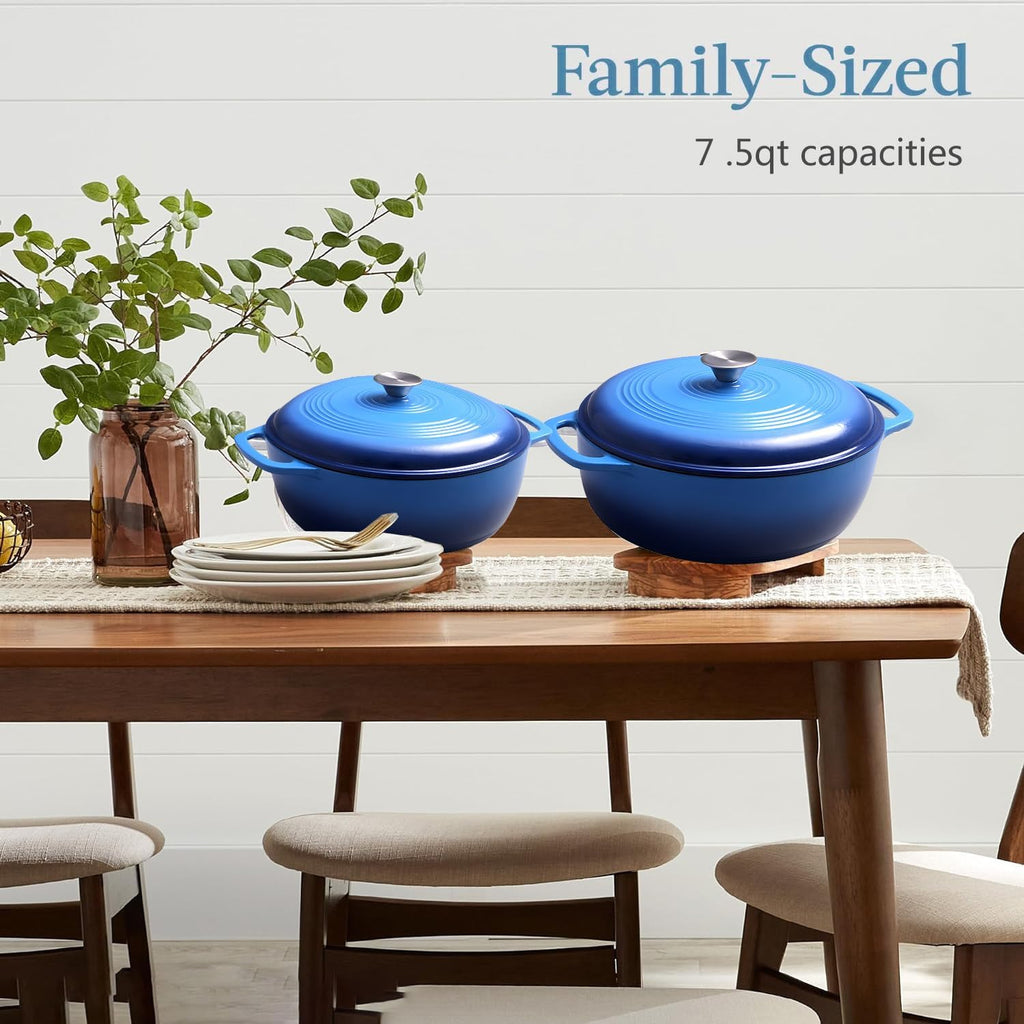 7.5 Quart Enamel Cast-Iron Round Dutch Oven with Lid M366275