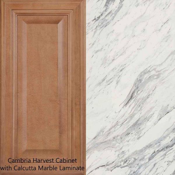 White Laminate Countertop Kit Left Miter Ogee Edge Calcutta Marble k7
