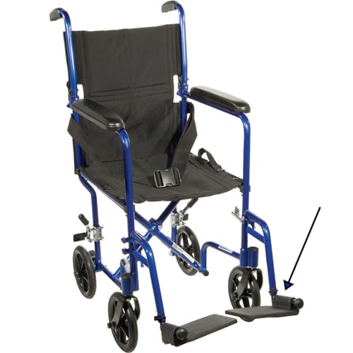 Replacement Footrest for Transport Chair Compatible for Drive Medical ATC Series Transport Chairs (Red)