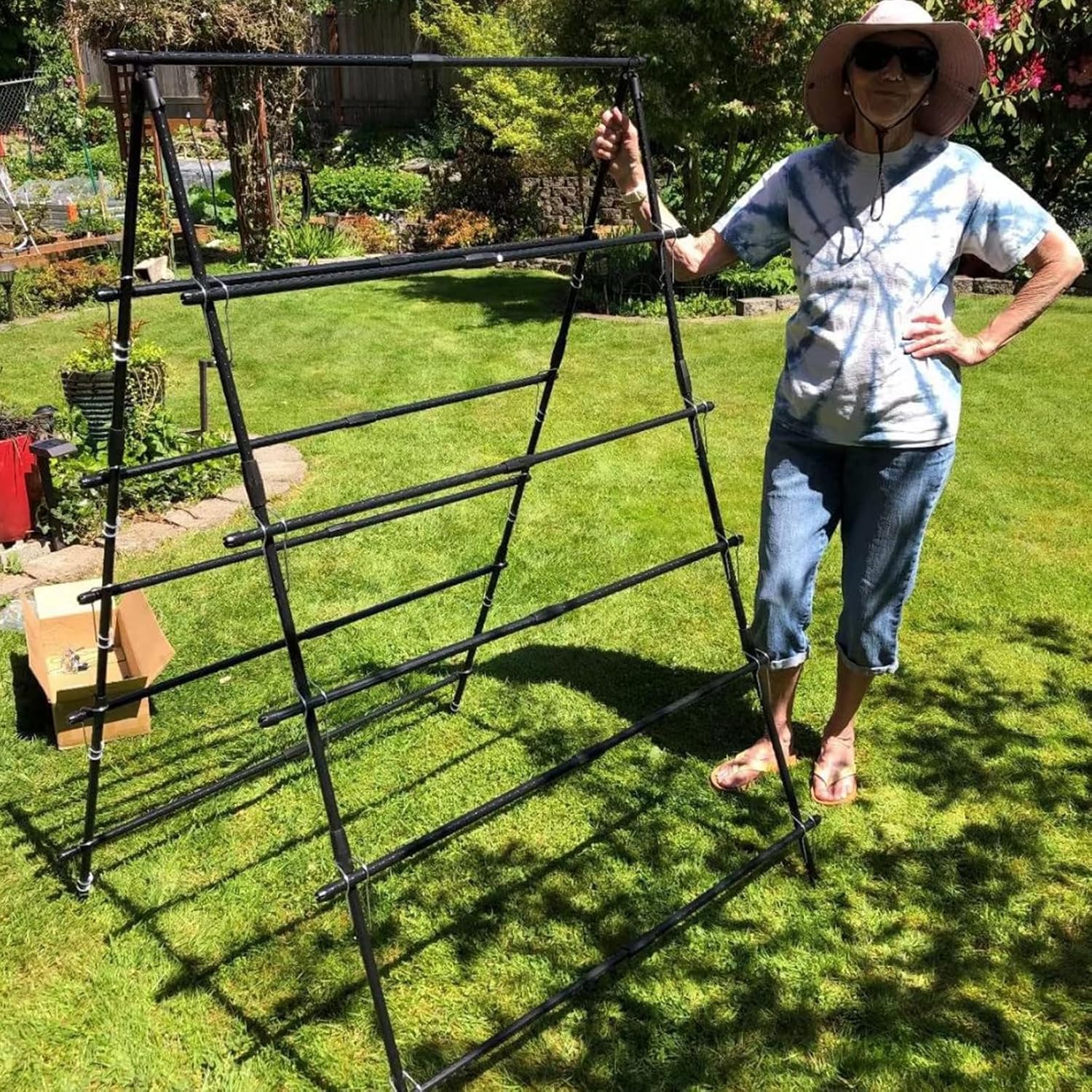 Cucumber Trellis for Climbing Plants A-Frame Garden Support k7m