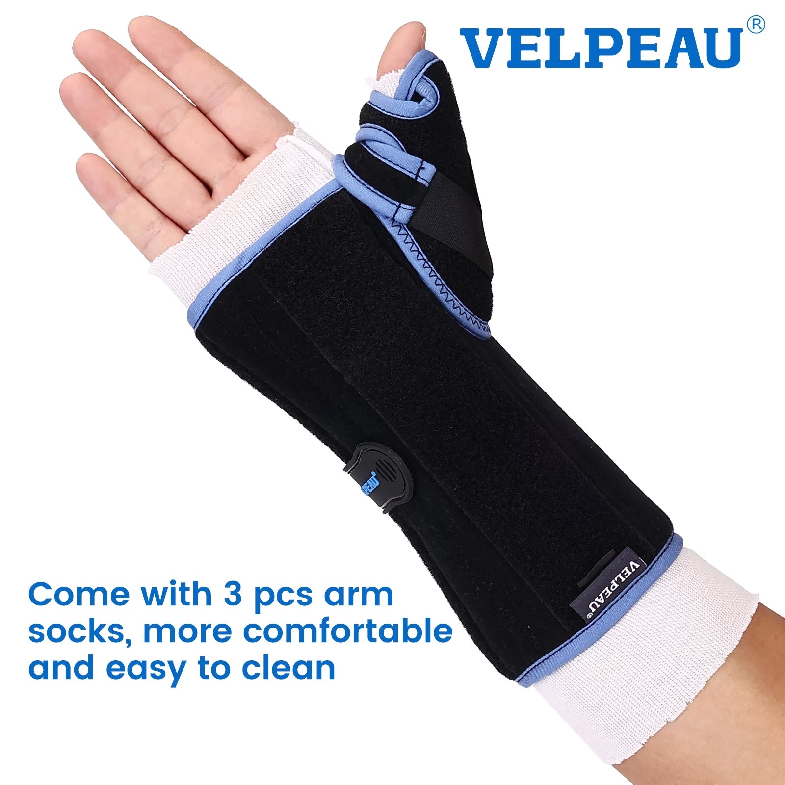VELPEAU Wrist Brace with Thumb Spica Splint, Right Hand, Small A93479