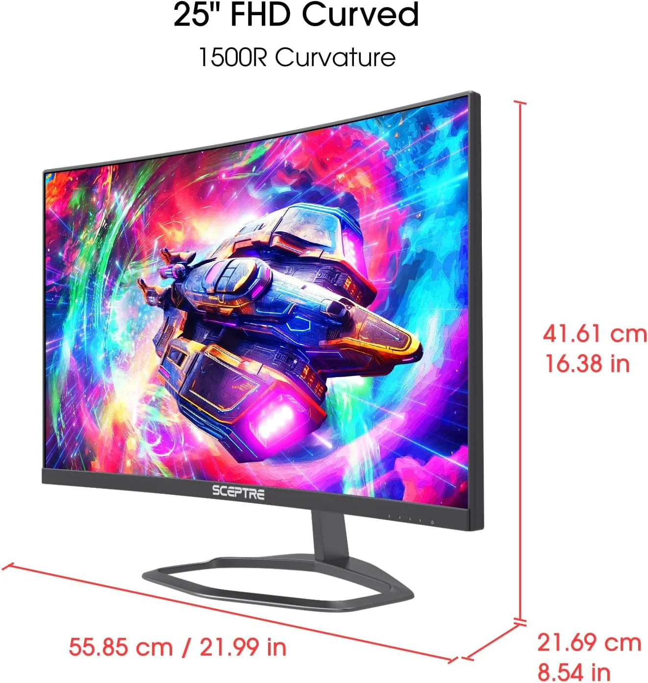Curved 24.5-inch Gaming Monitor 240Hz 1080p 1ms DisplayPort HDMI Built-in Speakers k7