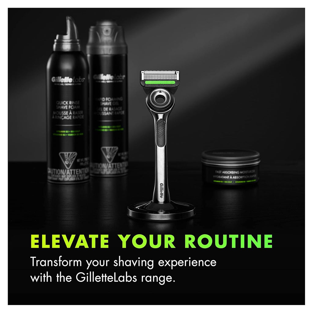 Gillette Labs Razors for Men with Exfoliating Bar, Shaving Kit Q4535