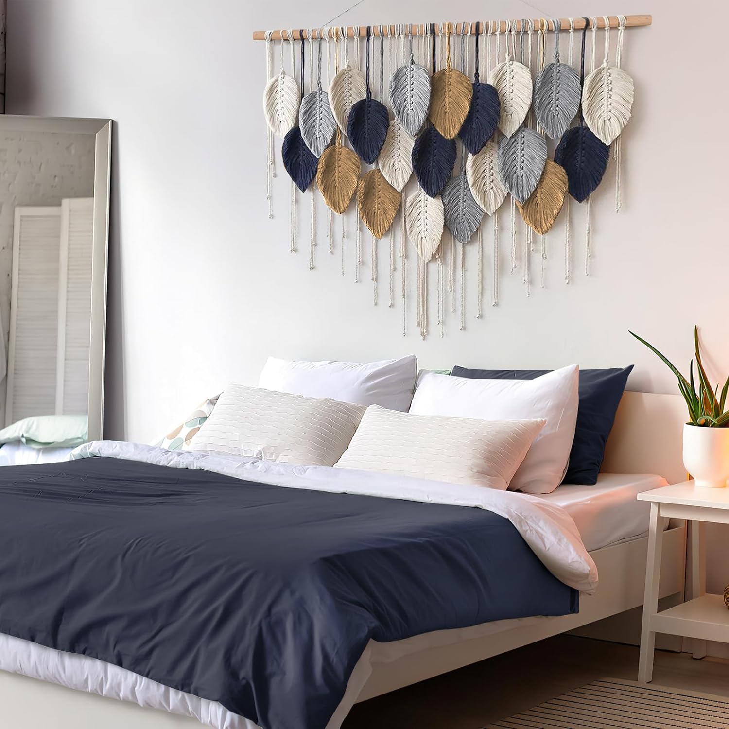Alynsehom Macrame Wall Hanging Boho Handmade Woven Tapestry Wall Art Decor E935597