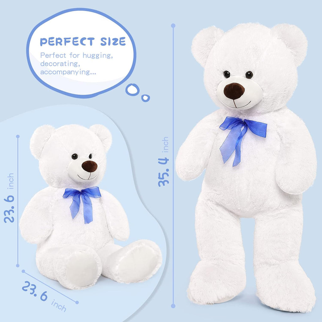 MorisMos 2-Pack Giant Teddy Bear Stuffed Animals, 35.4" Pink & White Plush Toy I424