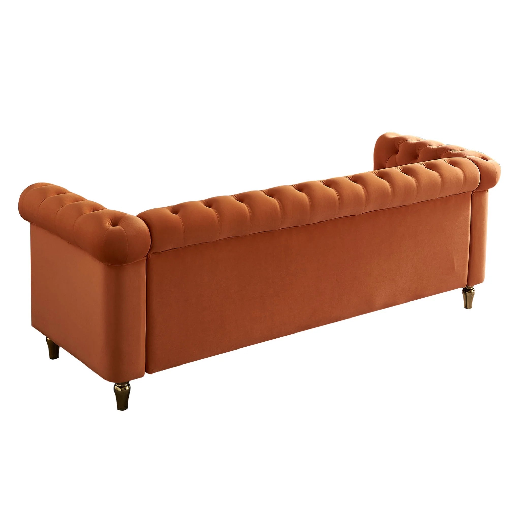 Chesterfield Velvet Sofa 84.65 inch Orange Q225847