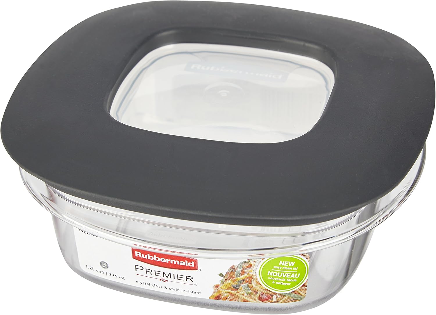 Rubbermaid Premier Easy Find Lids Food Storage Containers, 1.25 Cup, Gray U117161