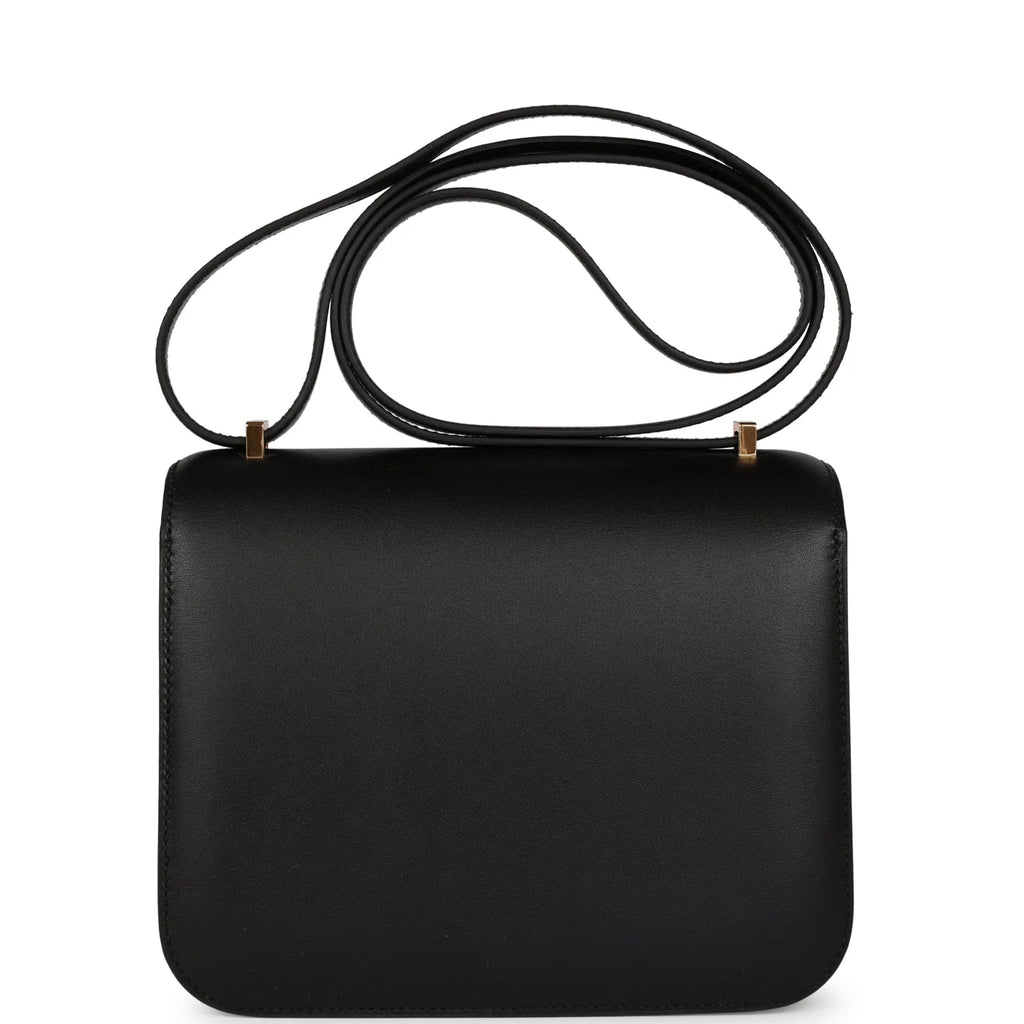 Black Leather Crossbody Bag Gold Hardware k7