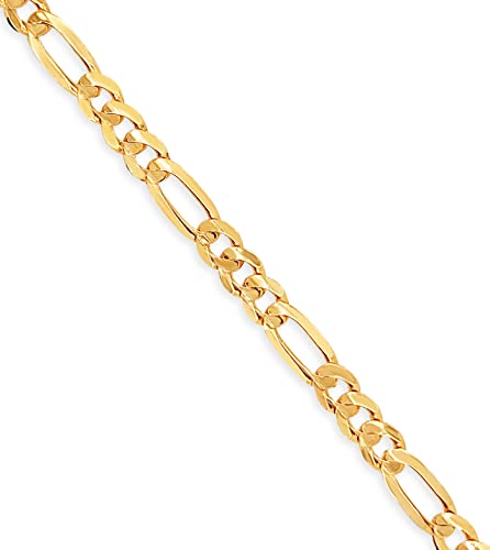 Gold Figaro Link Chain Bracelet for Men Women k7