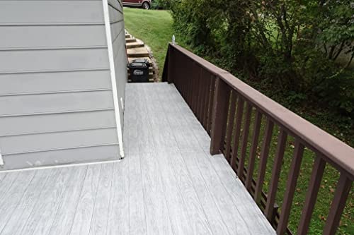 Outdoor Flooring Roll Grey Oak Wood 72 sq ft Waterproof All-Weather Deck Patio Cover a7