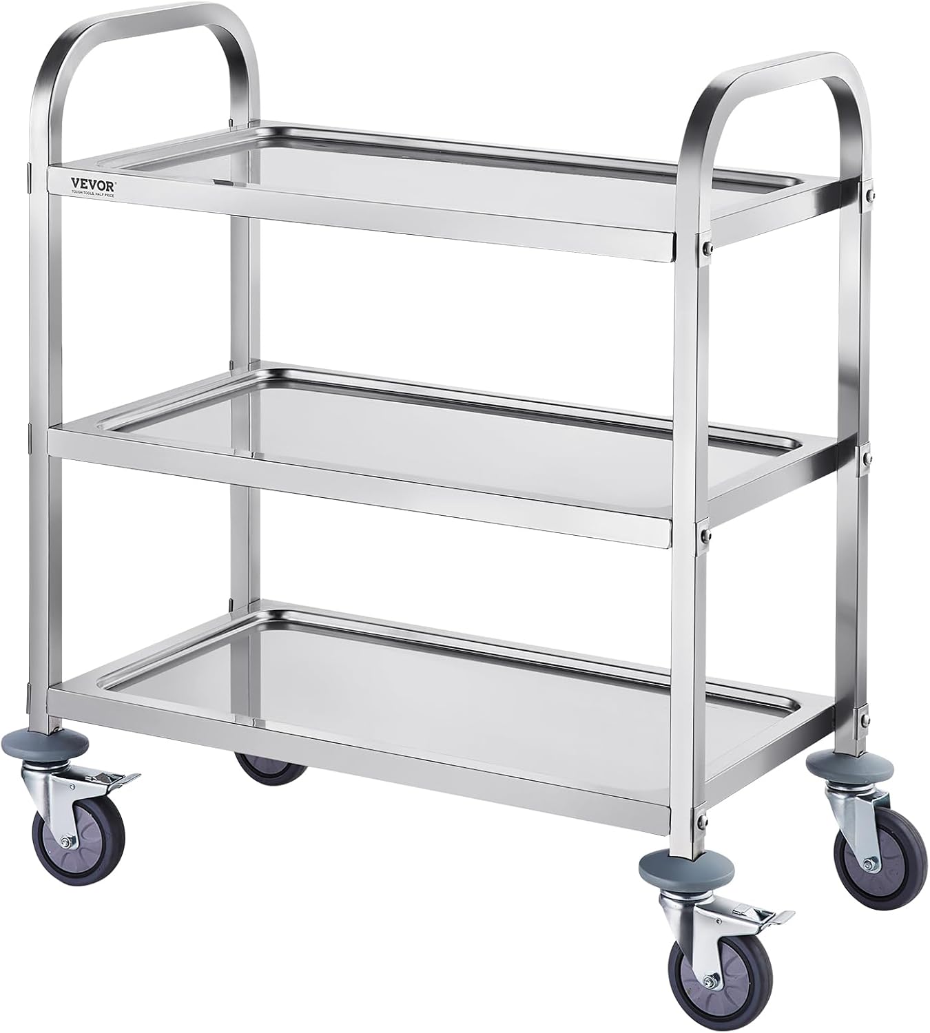 Lab Utility Cart 3 Shelves Stainless Steel Rolling Cart a7
