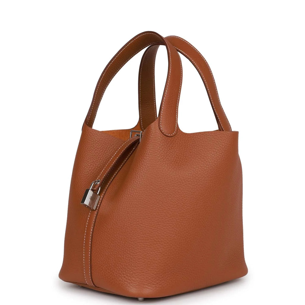 Gold Clemence Leather Handbag 22 k7