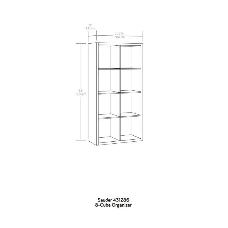 Sauder 8-Cube Organizer Storage Bookshelf, Mystic Oak Q9385