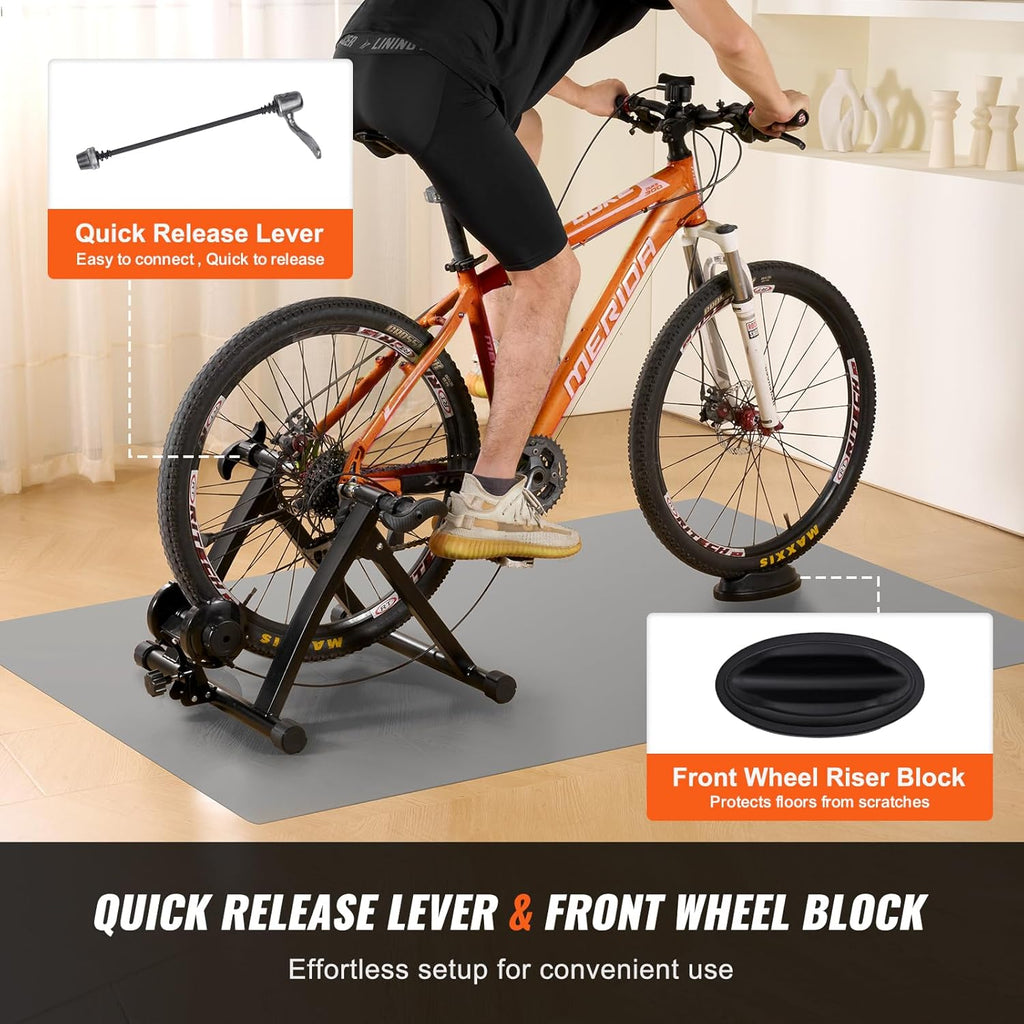 VEVOR Bike Trainer Stand, Magnetic, 8 Resistance Levels, for 26"-29" Wheels T106