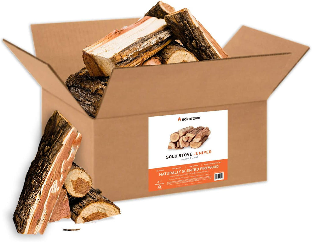 Solo Stove Juniper Firewood for Outdoor Wood Burning Fire Pits and Backyard Fire Pits 100% Natural Juniper Aromatic Firewood Kiln-Dried 6-8 Logs (.5 cu ft)