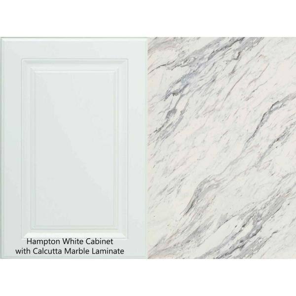 White Laminate Countertop Kit Left Miter Ogee Edge Calcutta Marble k7