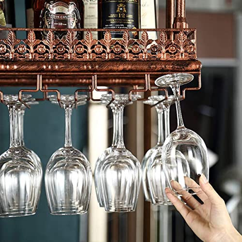 Vintage Bronze Wall Mounted Wine Rack Holder 80x35cm N70262