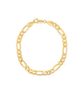 Olive & Chain Solid 14k Gold Figaro Link Chain Bracelet, Yellow Gold Bracelet for Men & Women