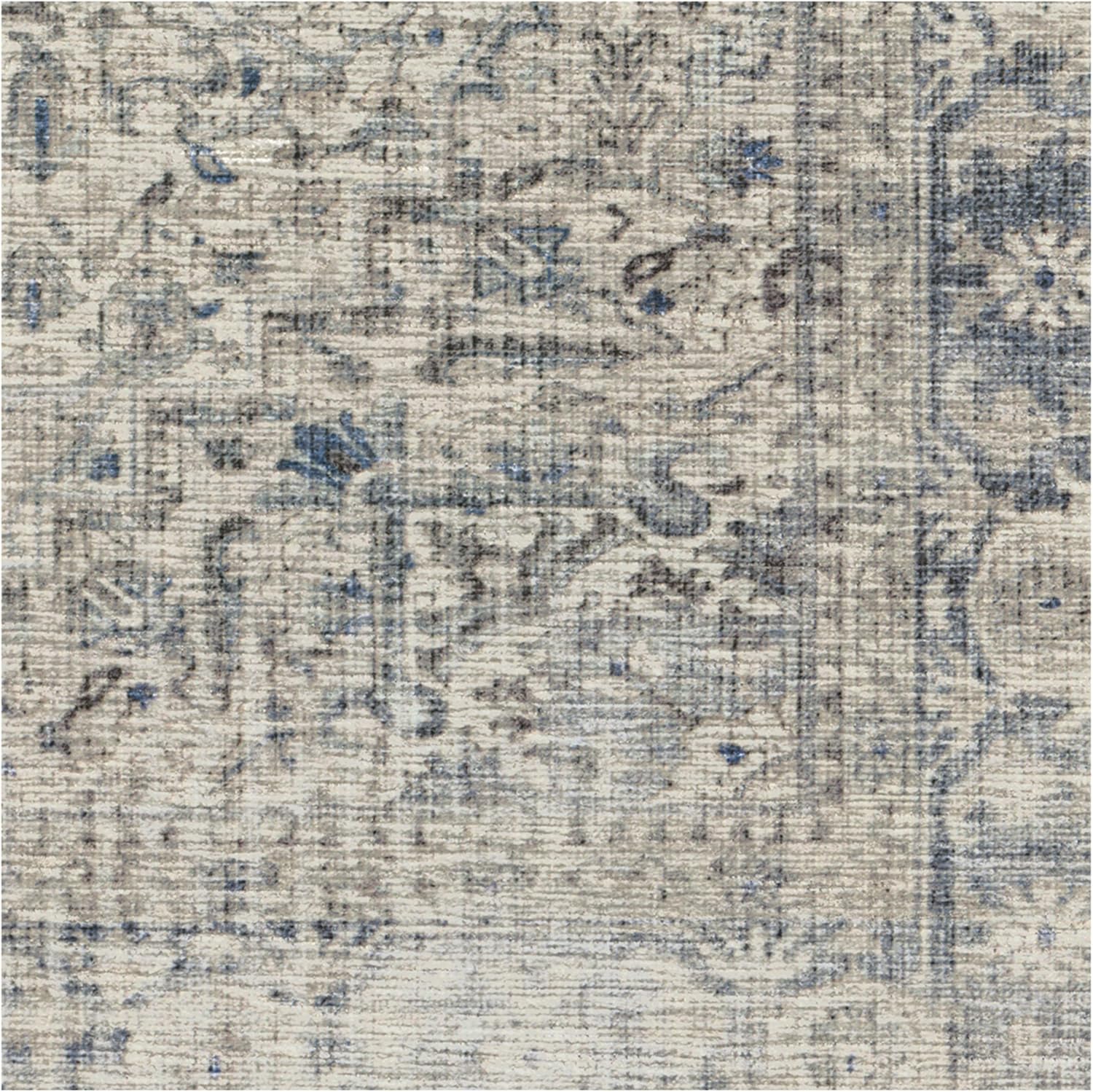 RUGGABLE Kamran Washable Area Rug 8x10 Blue Quartz C746