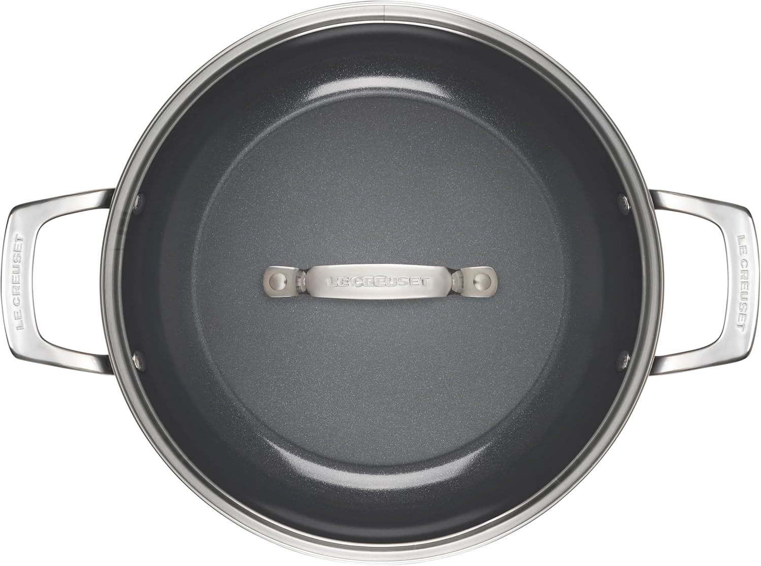 Le Creuset Essential Non-stick Ceramic Shallow Braiser with Glass Lid, 3.5 qt. W313