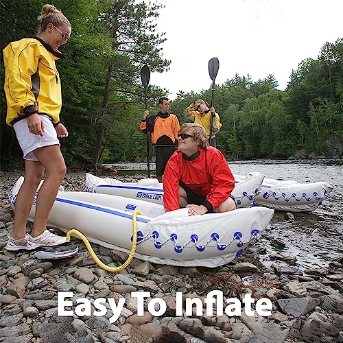 Sea Eagle SE330 Two Person Inflatable Sport Kayak with Seats, Paddles, Bag and Electric Pump J1301