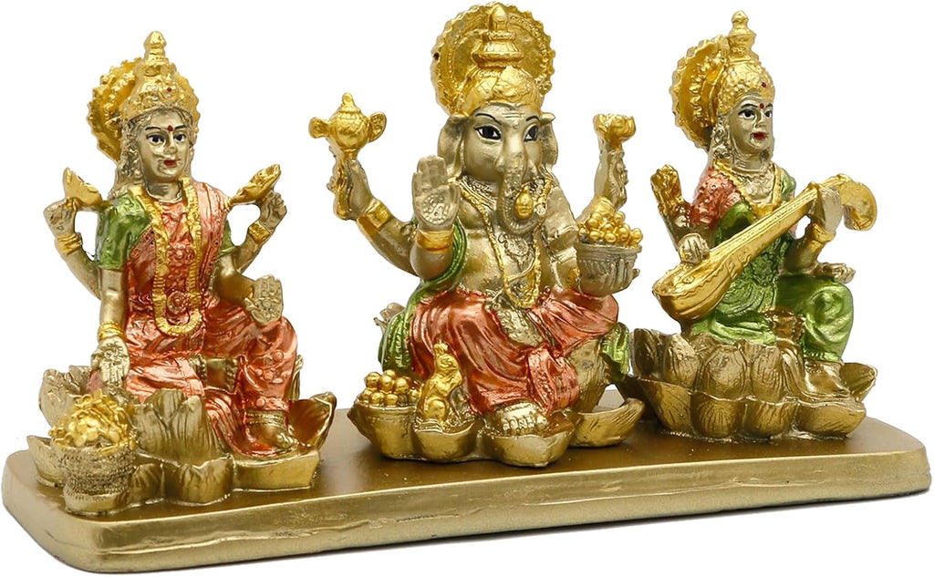 Hindu Gods Lakshmi Ganesha Saraswati Statue for Home Temple Pooja Decor a7