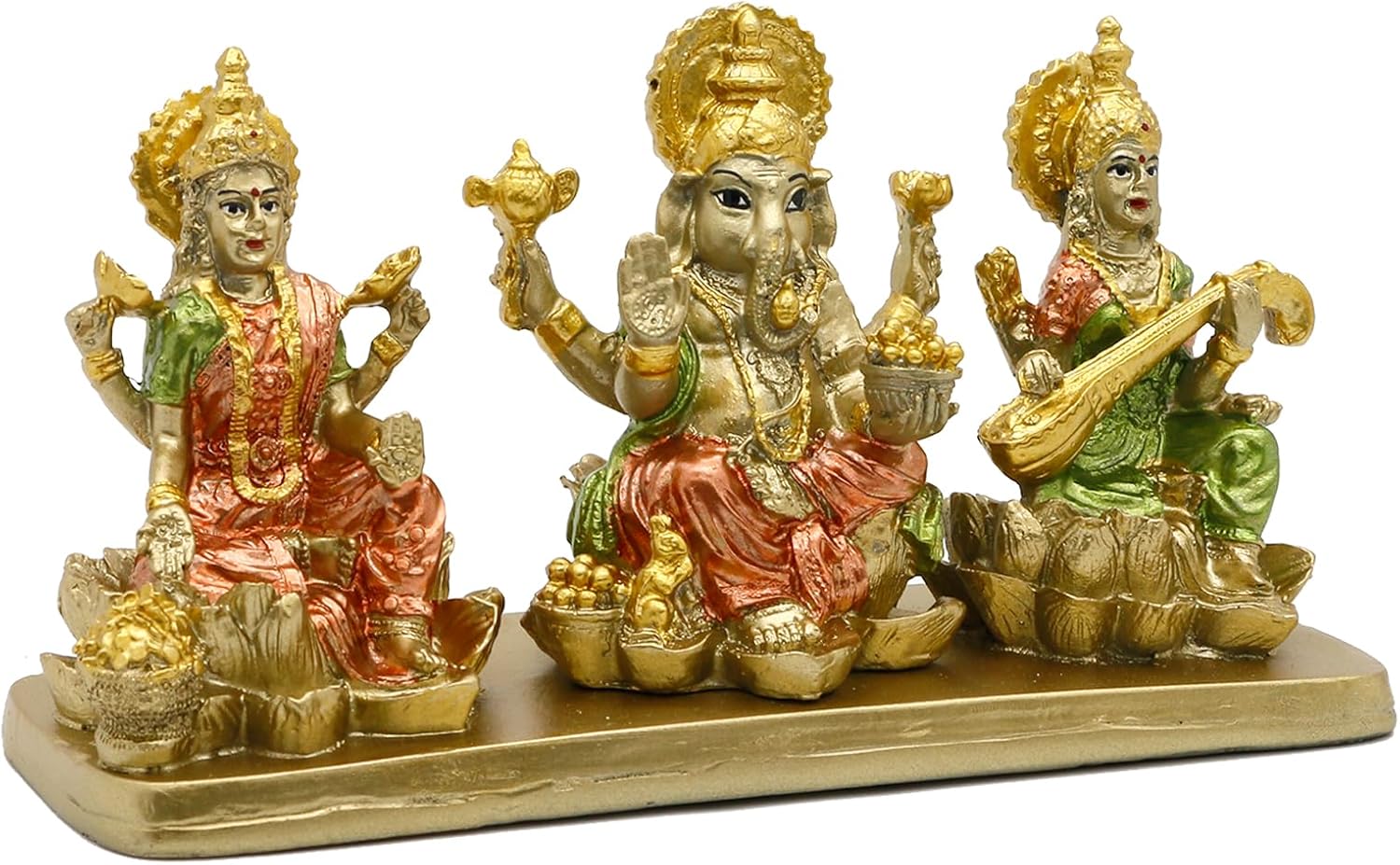 Hindu Gods Lakshmi Ganesha Saraswati Statue for Home Temple Pooja Decor a7