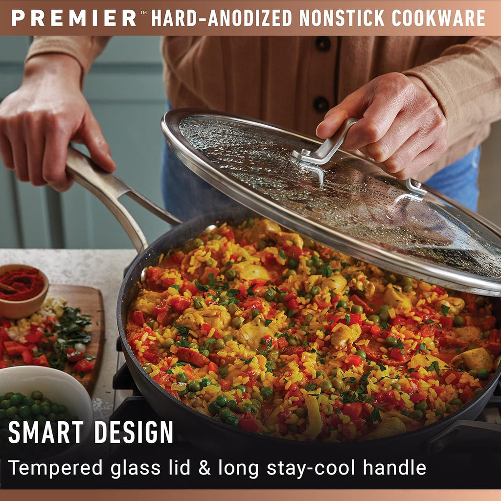 Calphalon Premier Hard-Anodized Nonstick 12-Inch Frying Pan with Lid B4243