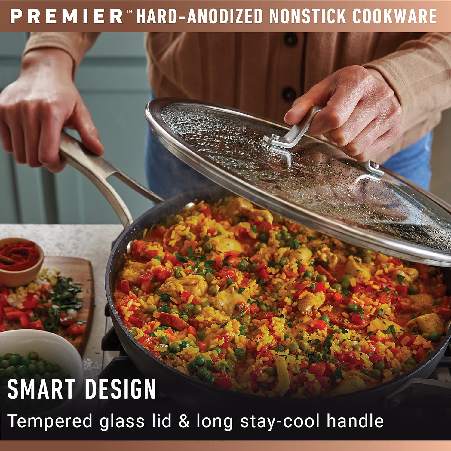Calphalon Premier Hard-Anodized Nonstick 12-Inch Frying Pan with Lid B4243